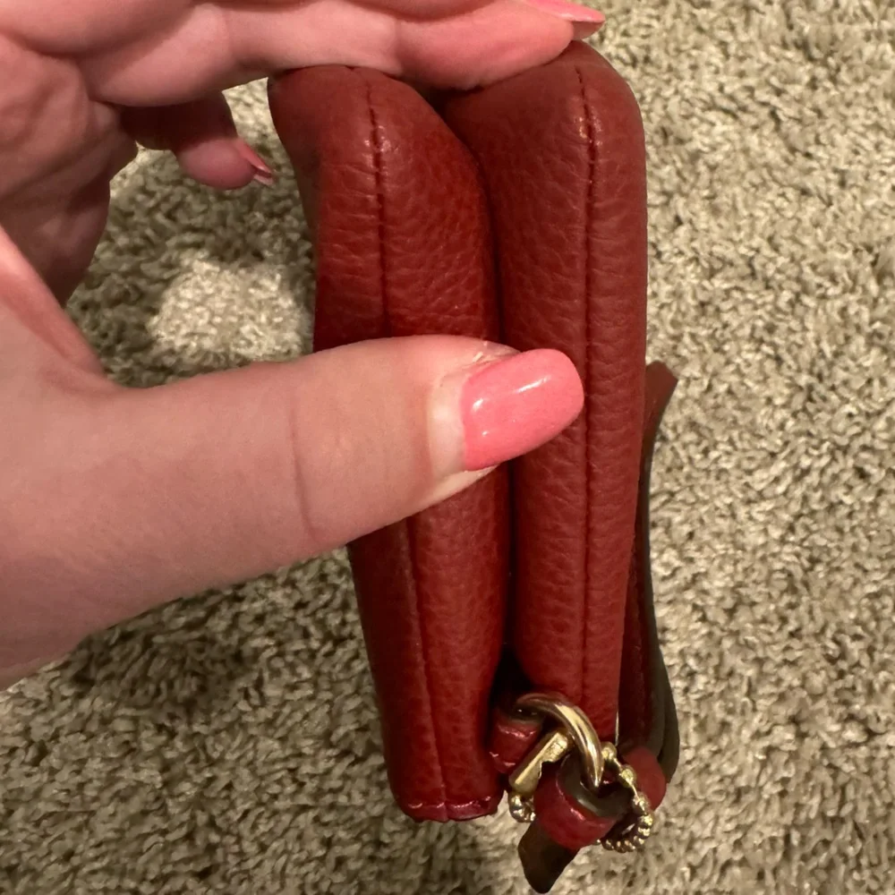 Like 🆕 Coach saturated magenta mini wristlet wallet pouch